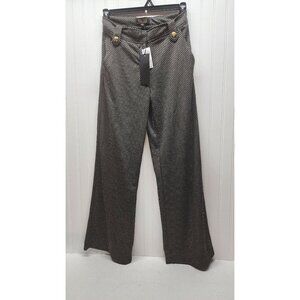 NWT-Truth By Republic Black & White Geometric Pattern Wide-Leg Pants